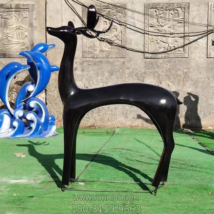 玻璃钢抽象鹿房产售楼部招财落地小品摆件博鱼网页版