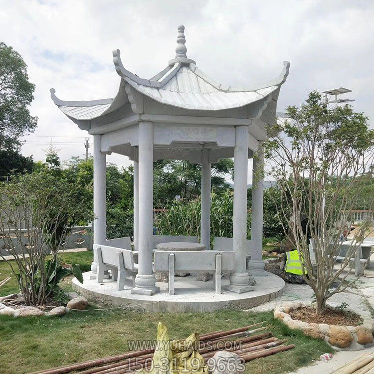 户外公园乘凉休息石雕凉亭博鱼网页版