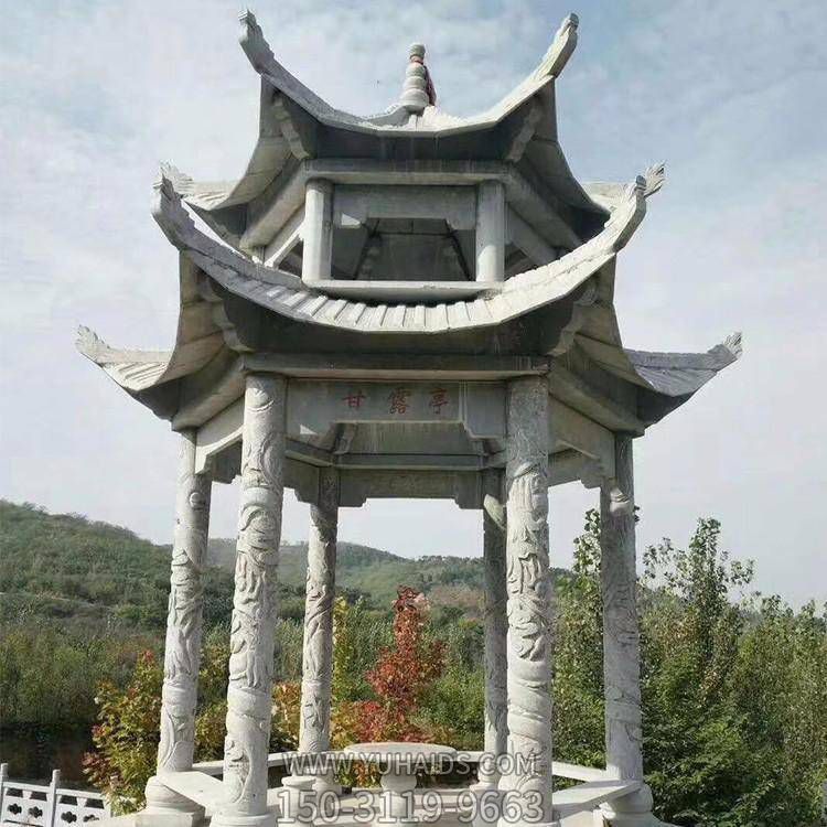 花岗岩石雕园林广场中式六角凉亭博鱼网页版