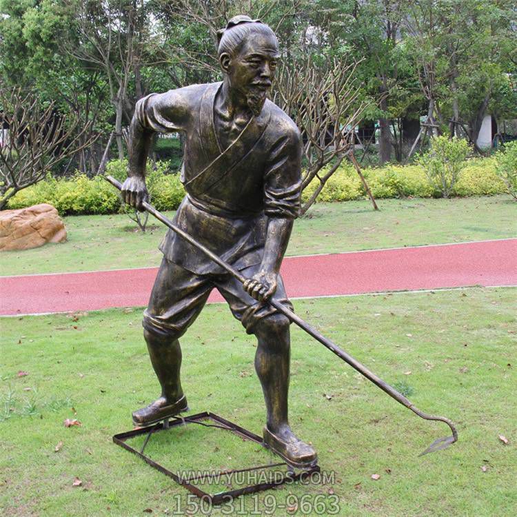 民俗户外田园铜雕干农活的人物景观博鱼网页版