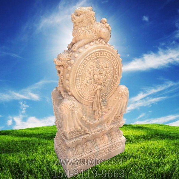 晚霞红石雕大理石庭院酒店门口大型抱鼓石博鱼网页版