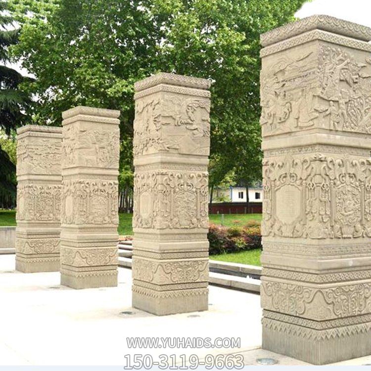 大理石石雕户外广场方形石柱博鱼网页版