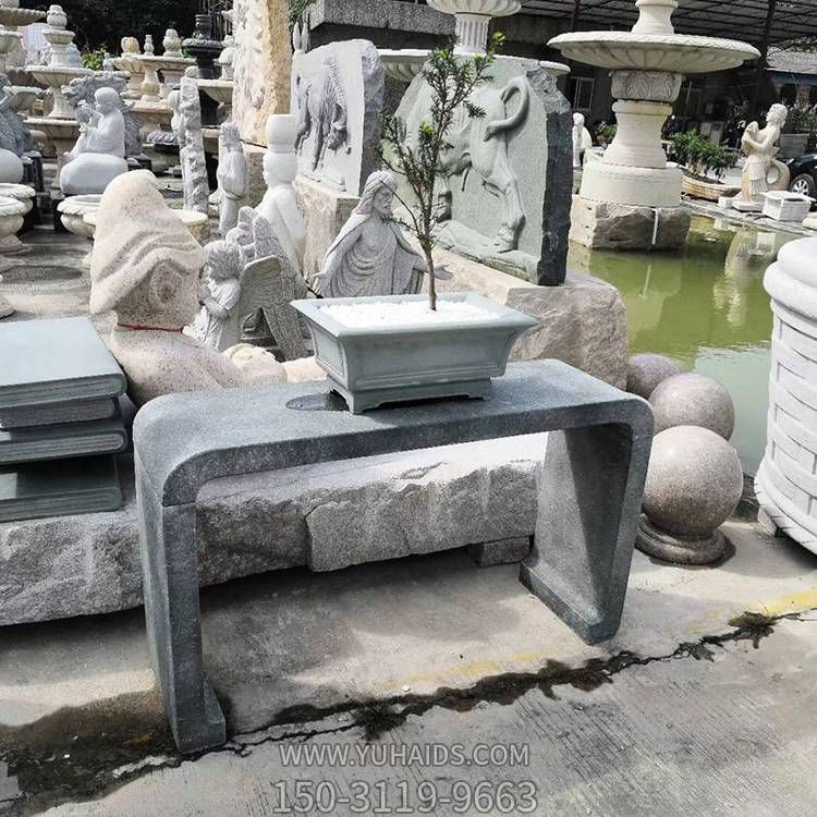 大理石雕刻简约庭院中式花盆摆放花架博鱼网页版