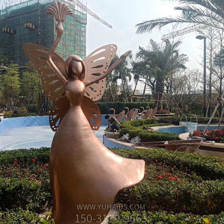 蝴蝶工作玻璃钢仿铜卡通人物博鱼网页版