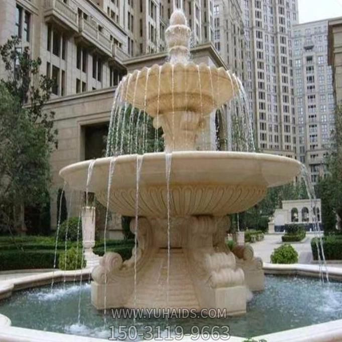 晚霞红石雕欧式喷泉景观别墅小区博鱼网页版