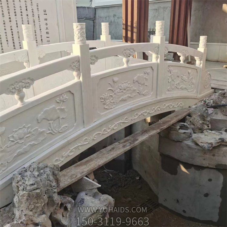 公园造景装饰石拱桥浮雕荷花石雕栏杆博鱼网页版