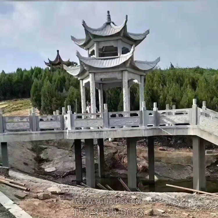 仿古中式双层石雕凉亭景区水景观摆件休闲石亭博鱼网页版