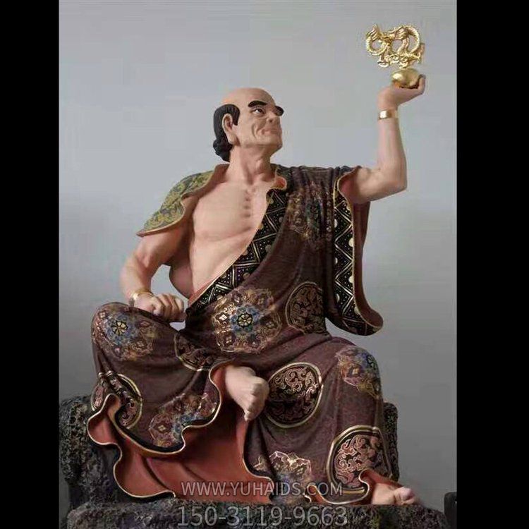 玻璃钢贴金十八罗汉寺庙大型摆件博鱼网页版