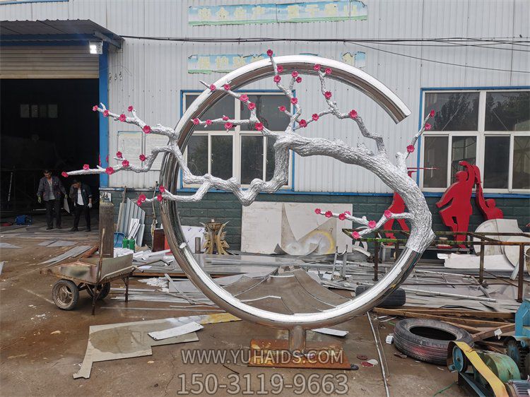 不锈钢户外广场创意景观树枝圆环博鱼网页版