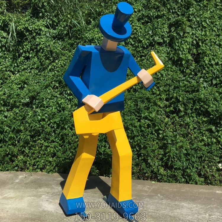 吹萨克斯的块面抽象人物博鱼网页版