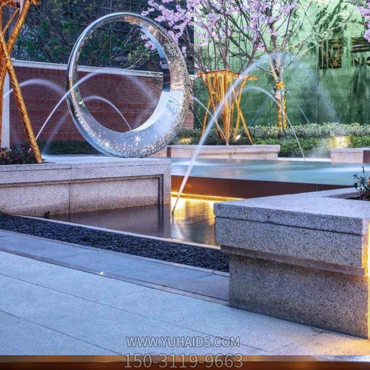 不锈钢月牙环水景装饰景观博鱼网页版