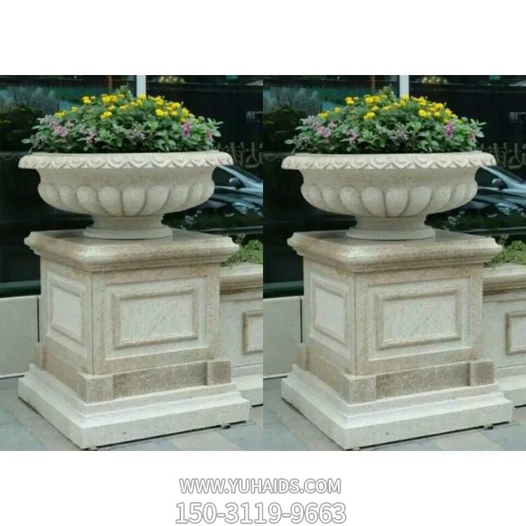 别墅小区大型砂石石雕花钵博鱼网页版