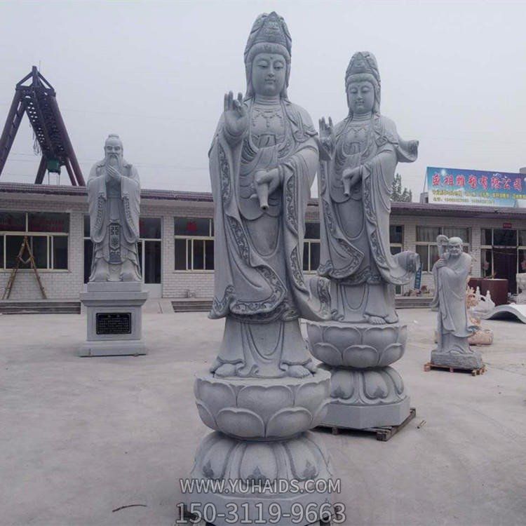 寺庙景点摆放石雕汉白玉站立滴水观音佛像人物博鱼网页版