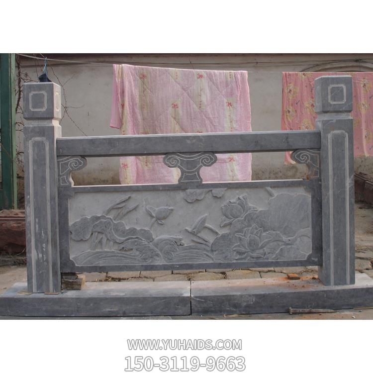 青石雕刻荷花仿古栏板景区河道装饰防护栏杆博鱼网页版