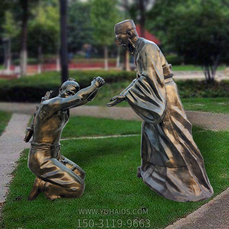 玻璃钢仿铜户外园林寓言故事附件请罪人物博鱼网页版