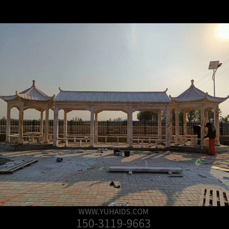 农场文化广场摆放大理石仿古休息凉亭博鱼网页版