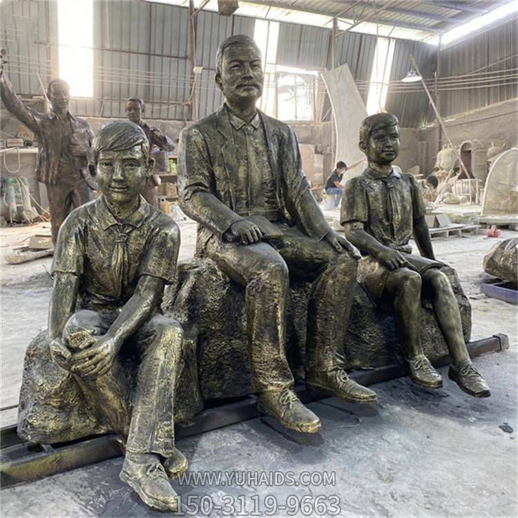 公园玻璃钢仿铜户外园林景观人物摆件博鱼网页版