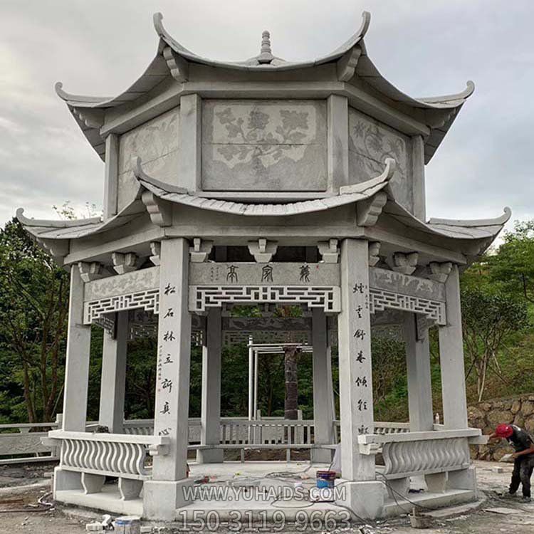 别墅园林青石仿古石雕中式亭子博鱼网页版
