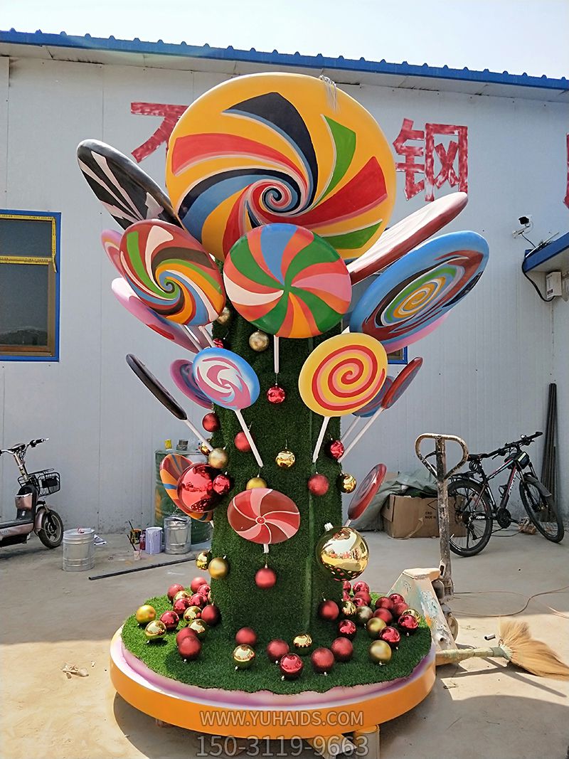 游乐场室内卡通棒棒糖挂饰摆件玻璃钢棒棒糖博鱼网页版