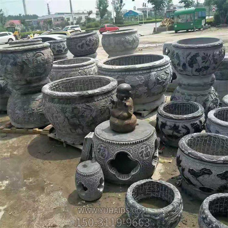 别墅室外老石槽 景区园林养鱼石水缸 落地摆饰摆件博鱼网页版