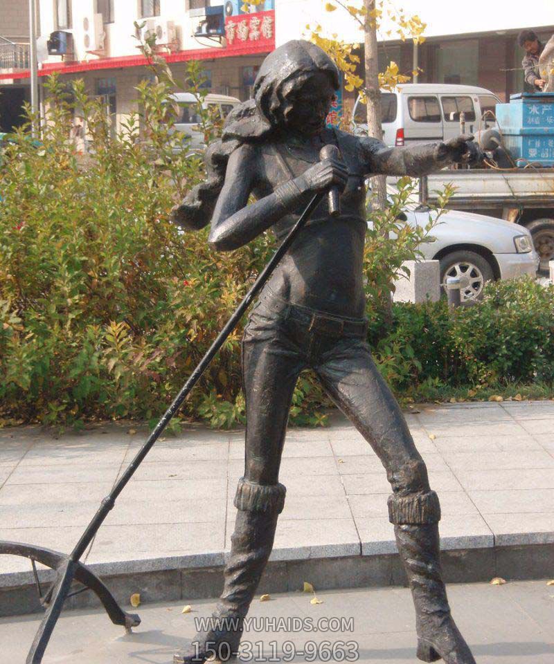 唱歌的女人街边景观铜雕唱博鱼网页版