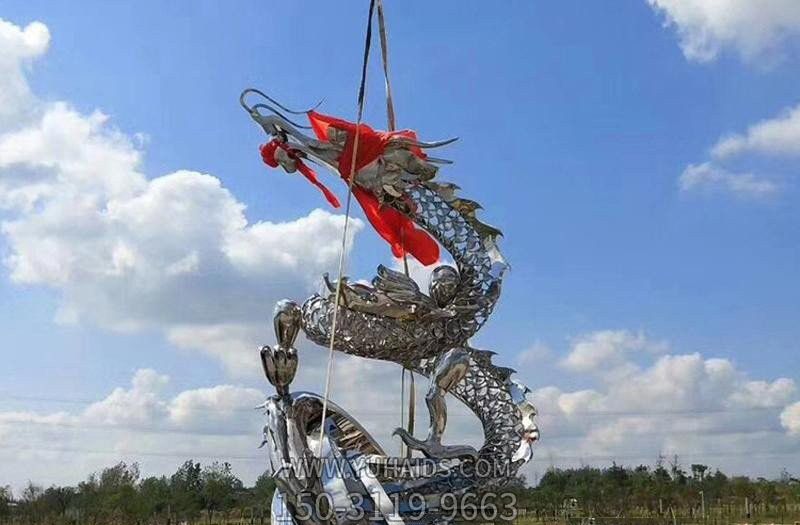 景区广场创意不锈钢镂空龙博鱼网页版