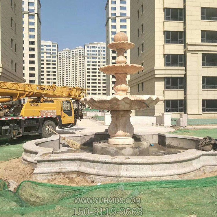 园林小区景观石雕流水盘花钵喷泉 博鱼网页版