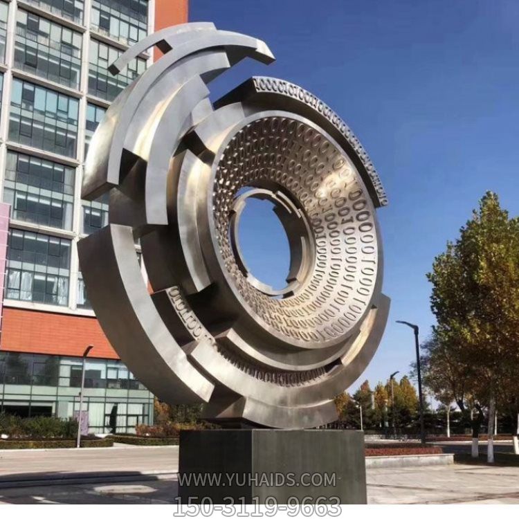 城市广场不锈钢抽象镂空圆环景观博鱼网页版小品摆件