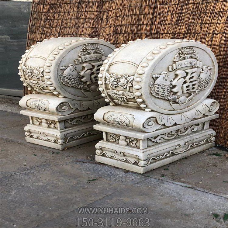 汉白玉福字抱鼓石门墩博鱼网页版