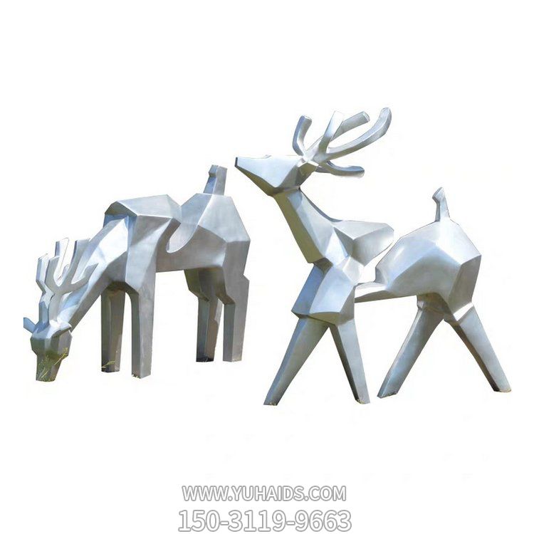 户外园林不锈钢几何园林景观抽象梅花鹿博鱼网页版