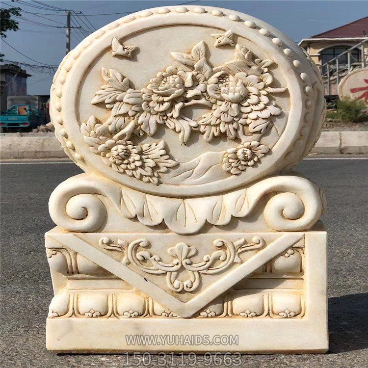 庭院晚霞红浮雕花朵抱鼓石博鱼网页版