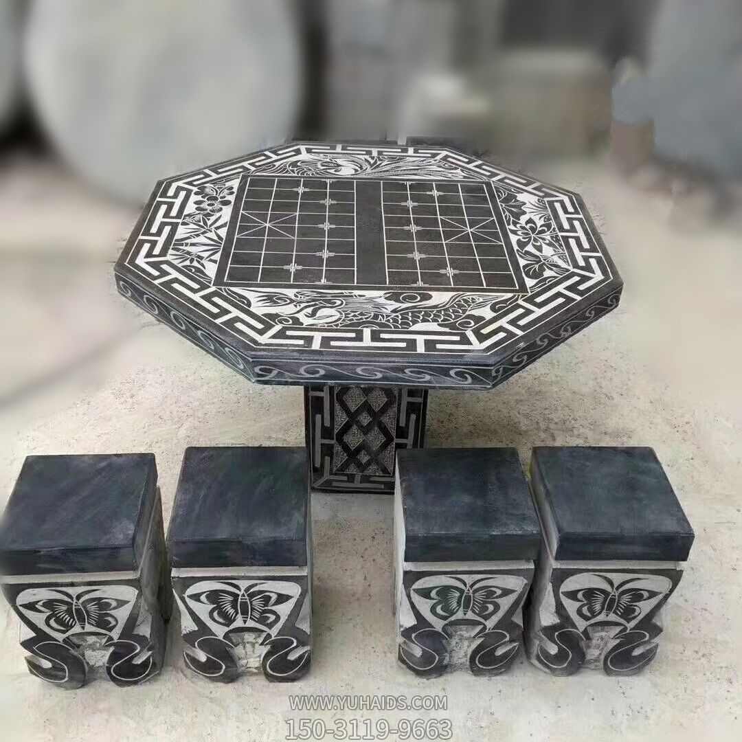 公园象棋雕刻网格仿古桌凳石雕博鱼网页版