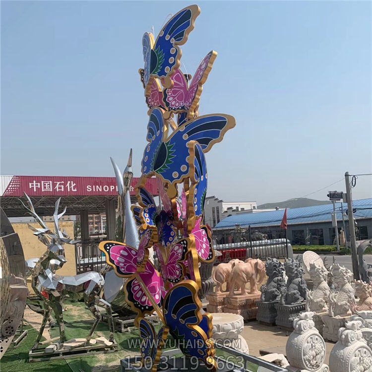 不锈钢户外园林彩绘景观蝴蝶博鱼网页版