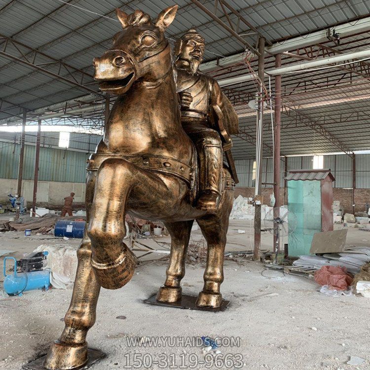 玻璃钢仿铜户外园林骑马的人物博鱼网页版