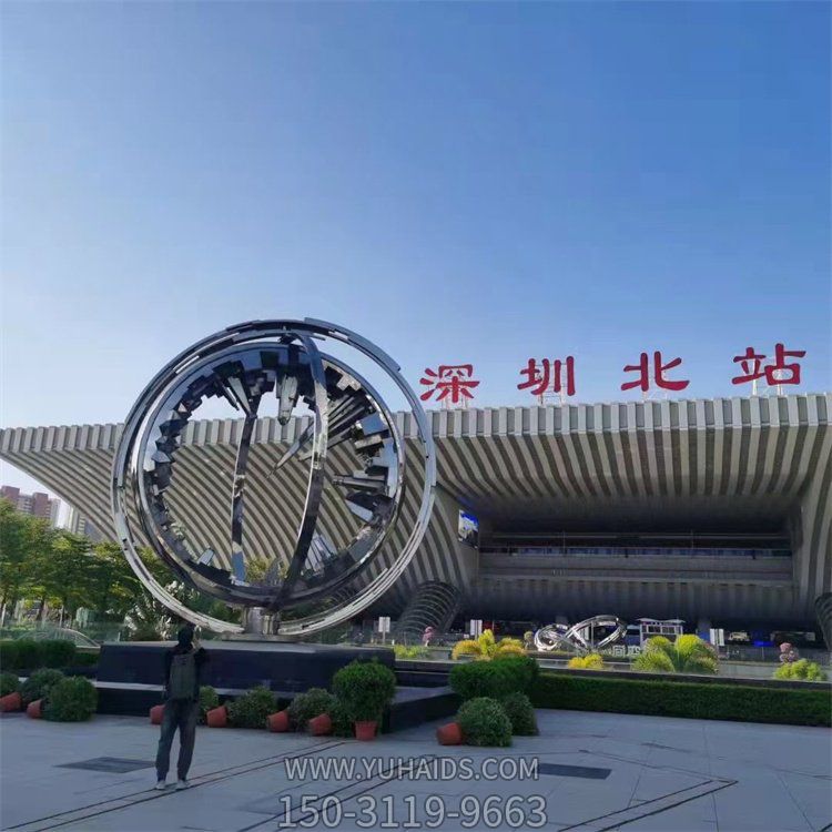 广场大型创意景观不锈钢博鱼网页版 现代城市美化摆件