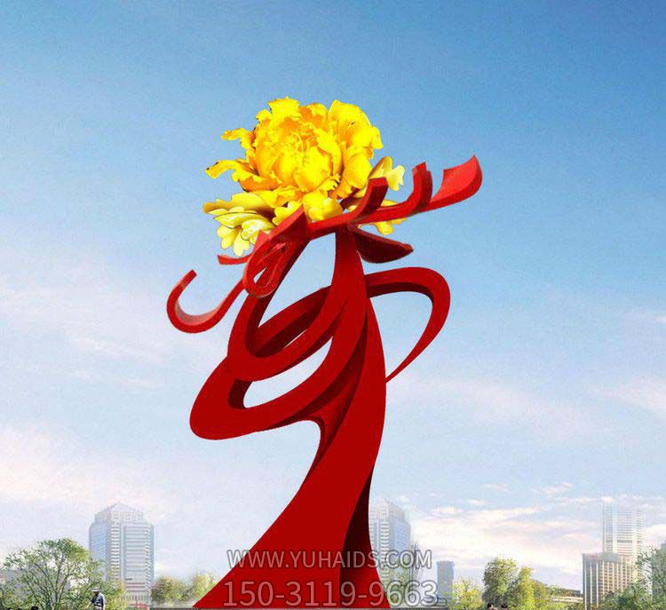 公园广场不锈钢牡丹花开花朵博鱼网页版