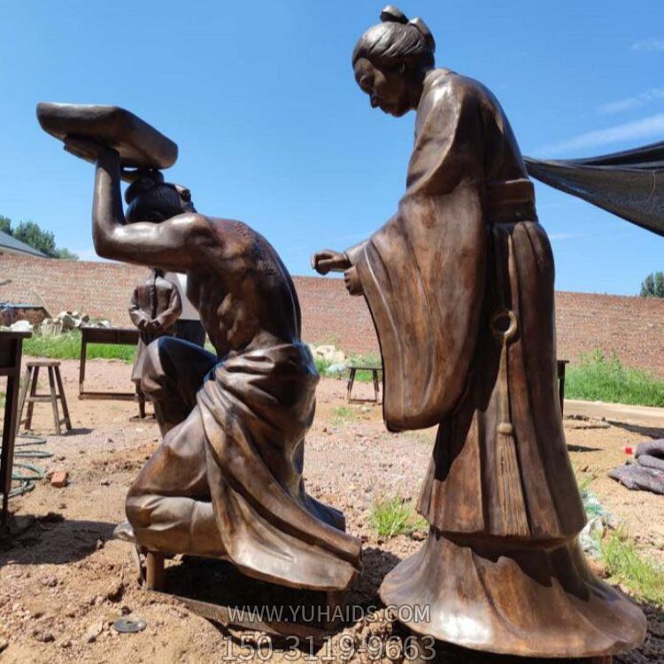 玻璃钢仿铜语言故事岳母刺字雕像广场民俗小品博鱼网页版