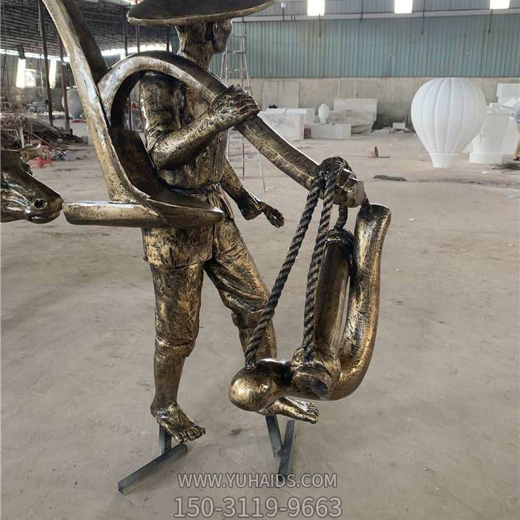 景区民俗文化玻璃钢仿铜人物博鱼网页版摆件