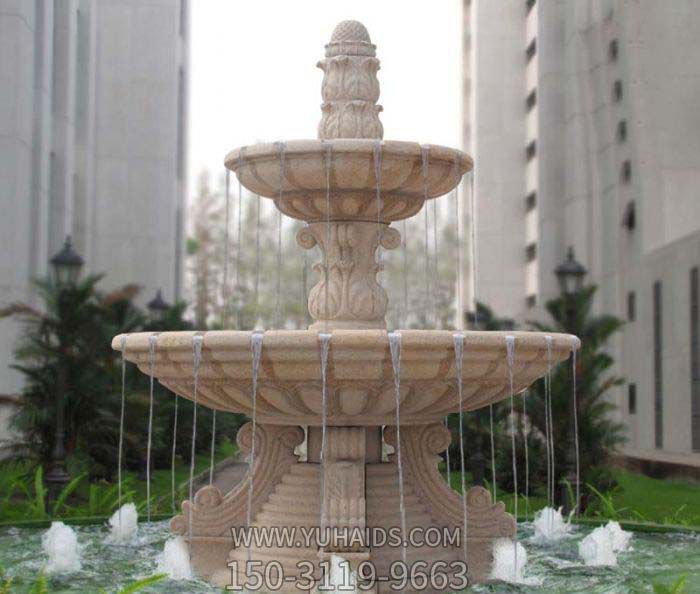 双层喷泉流水钵摆放小区水池景观石雕博鱼网页版