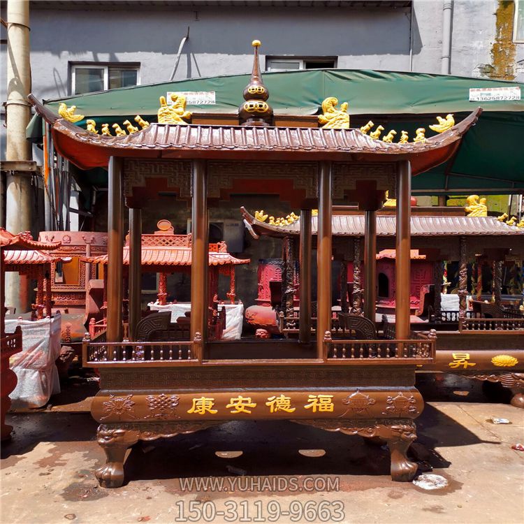 户外摆放八柱铸铁寺庙祭祀长形香炉博鱼网页版