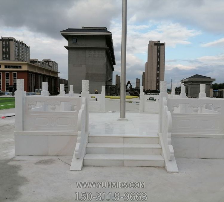 校园广场大理石石雕旗台栏杆栏板博鱼网页版