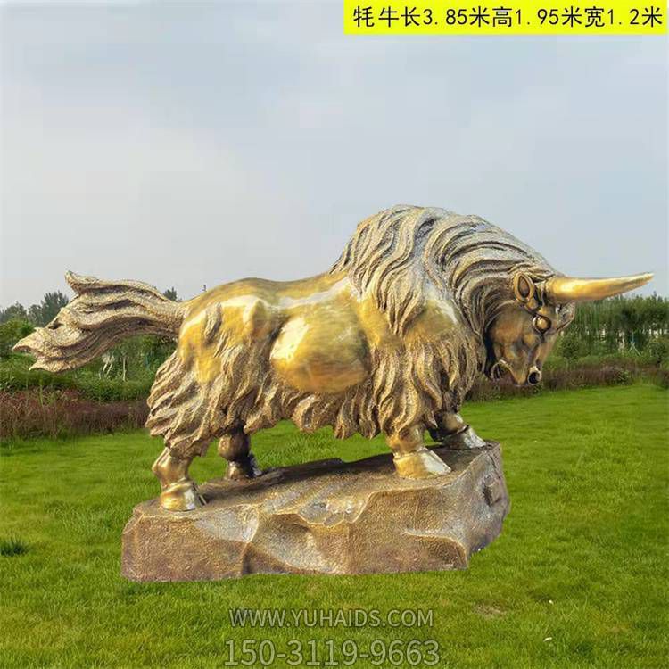 玻璃钢仿铜牛博鱼网页版 园林广场景观摆件