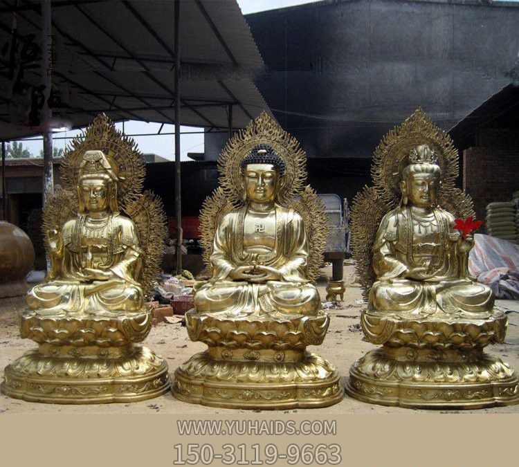 景区不锈钢喷金烤漆寺庙大型景观三圣博鱼网页版