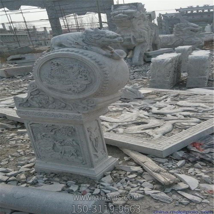 大理石石雕饭店驿站门口大型大理石石雕抱鼓石博鱼网页版