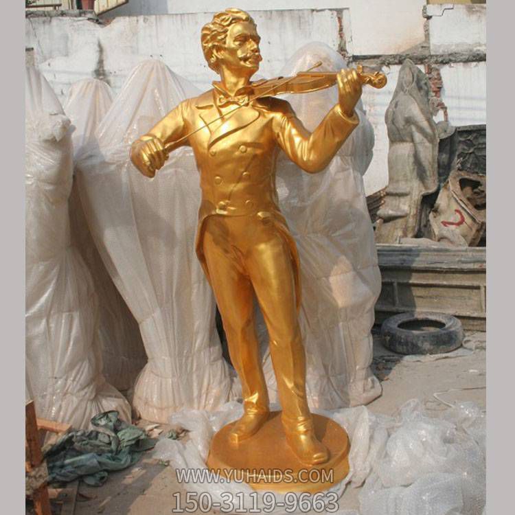 玻璃钢仿铜户外拉琴的西方人物博鱼网页版