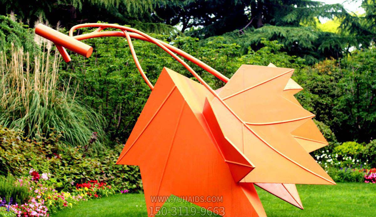 公园不锈钢枫叶景橙色枫叶博鱼网页版