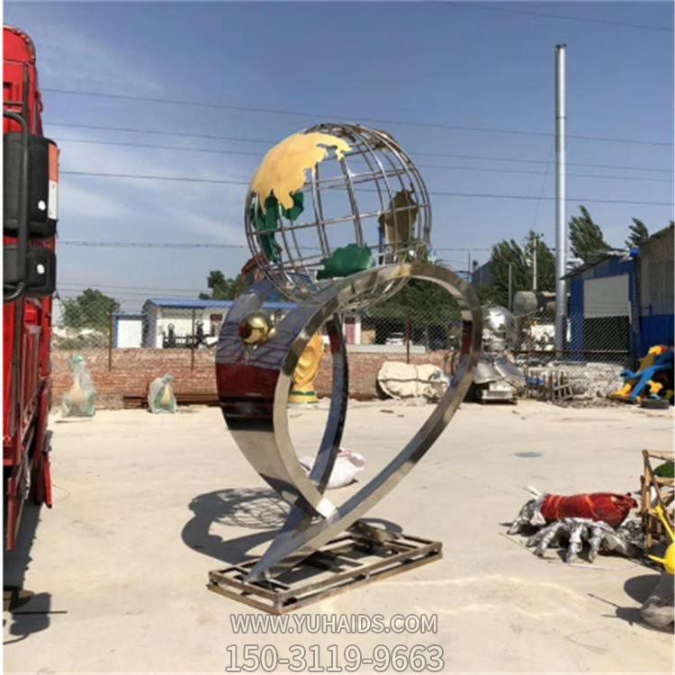 校园广场创意不锈钢镜面金属镂空地球仪博鱼网页版