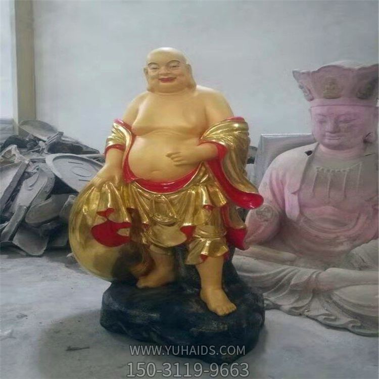 景区寺庙大型景观玻璃钢彩绘大肚子的十八罗汉博鱼网页版