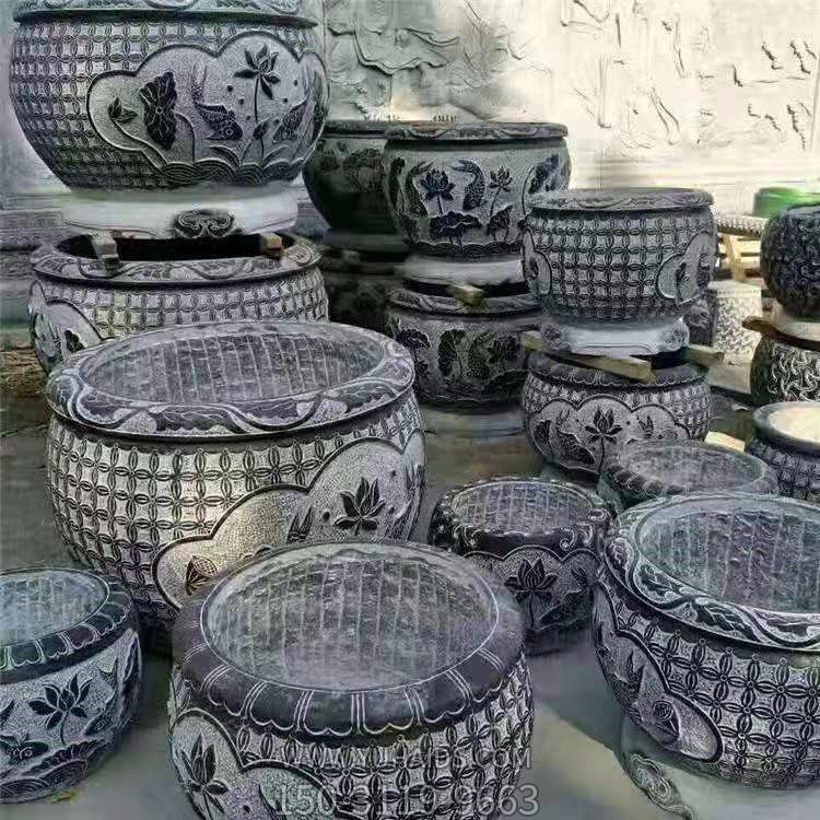 仿古做旧浮雕花纹庭院园林石雕鱼缸博鱼网页版