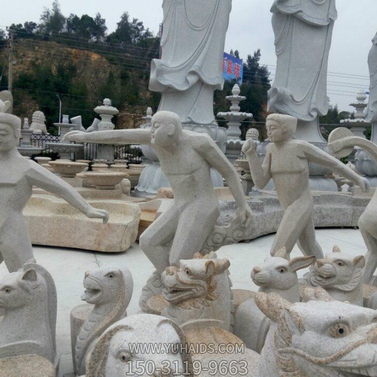 大理石石雕户外景区寺庙抽象人物博鱼网页版摆件